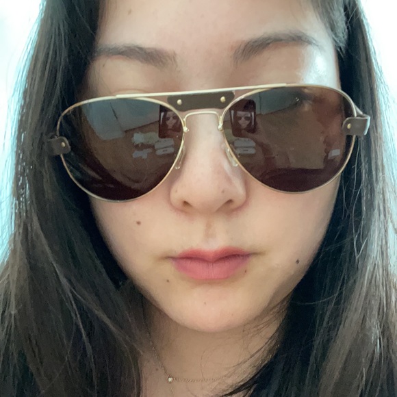 Chloe brown aviator sunglasses main image 8